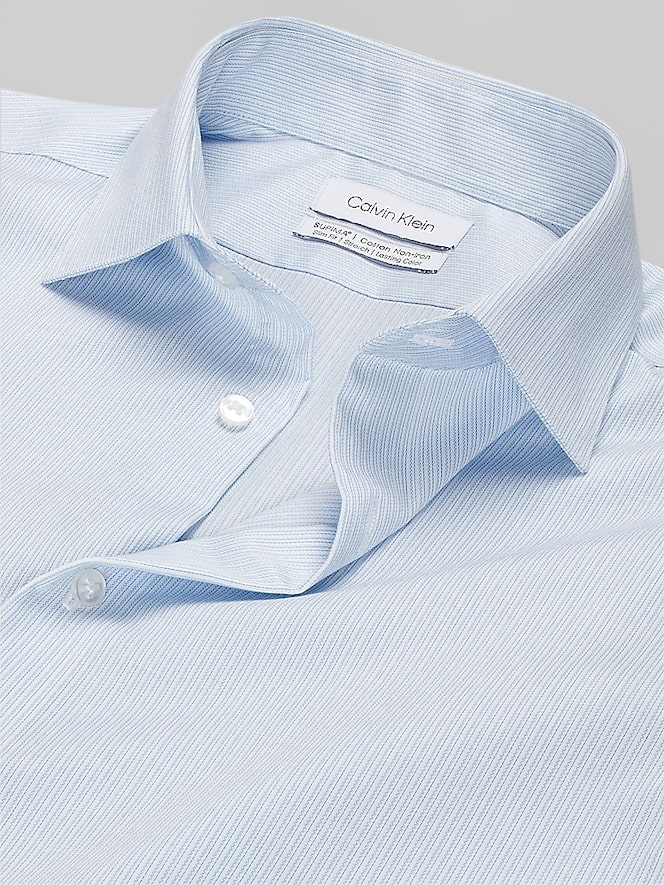 Calvin Klein Slim Fit Stripe Supima Cotton Dress Shirt