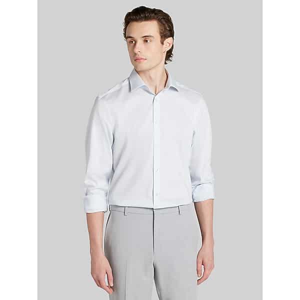 Calvin Klein Men's Slim Fit Stripe Supima Cotton Dress Shirt Blue Stripe - Size: 15 32/33