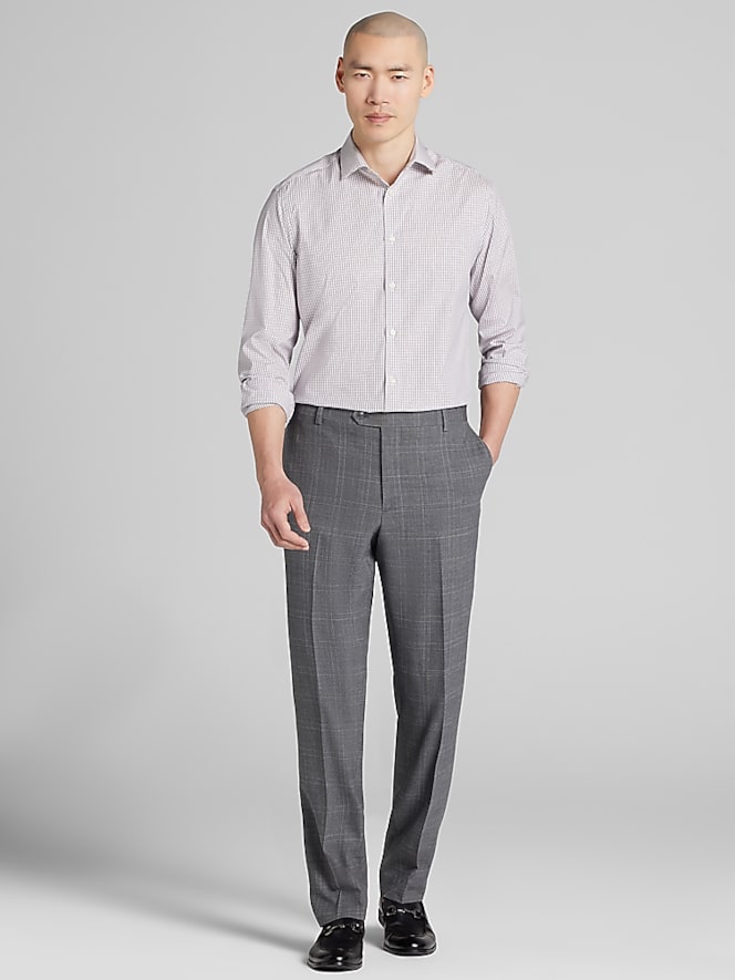 Awearness Kenneth Cole Slim Fit Plaid Dress Shirt