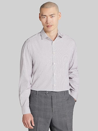 slim fit dress slacks Kenneth Cole Men’s Solid Slim-Fit Performance Shirt - White