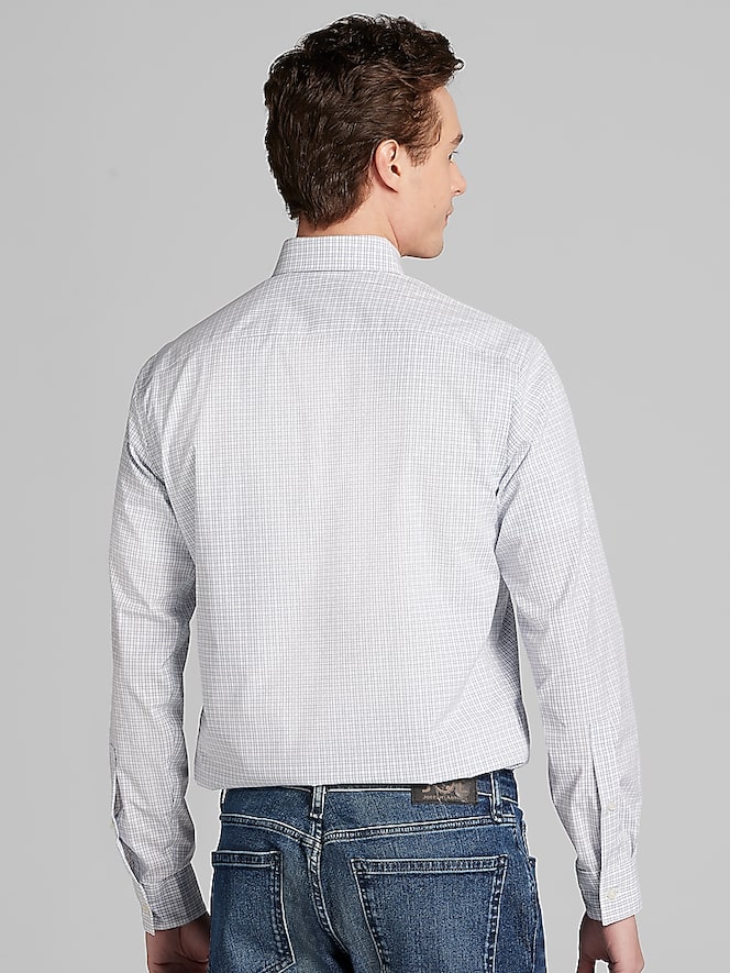Awearness Kenneth Cole Slim Fit Ultra Performance Stretch Mini Plaid Dress Shirt