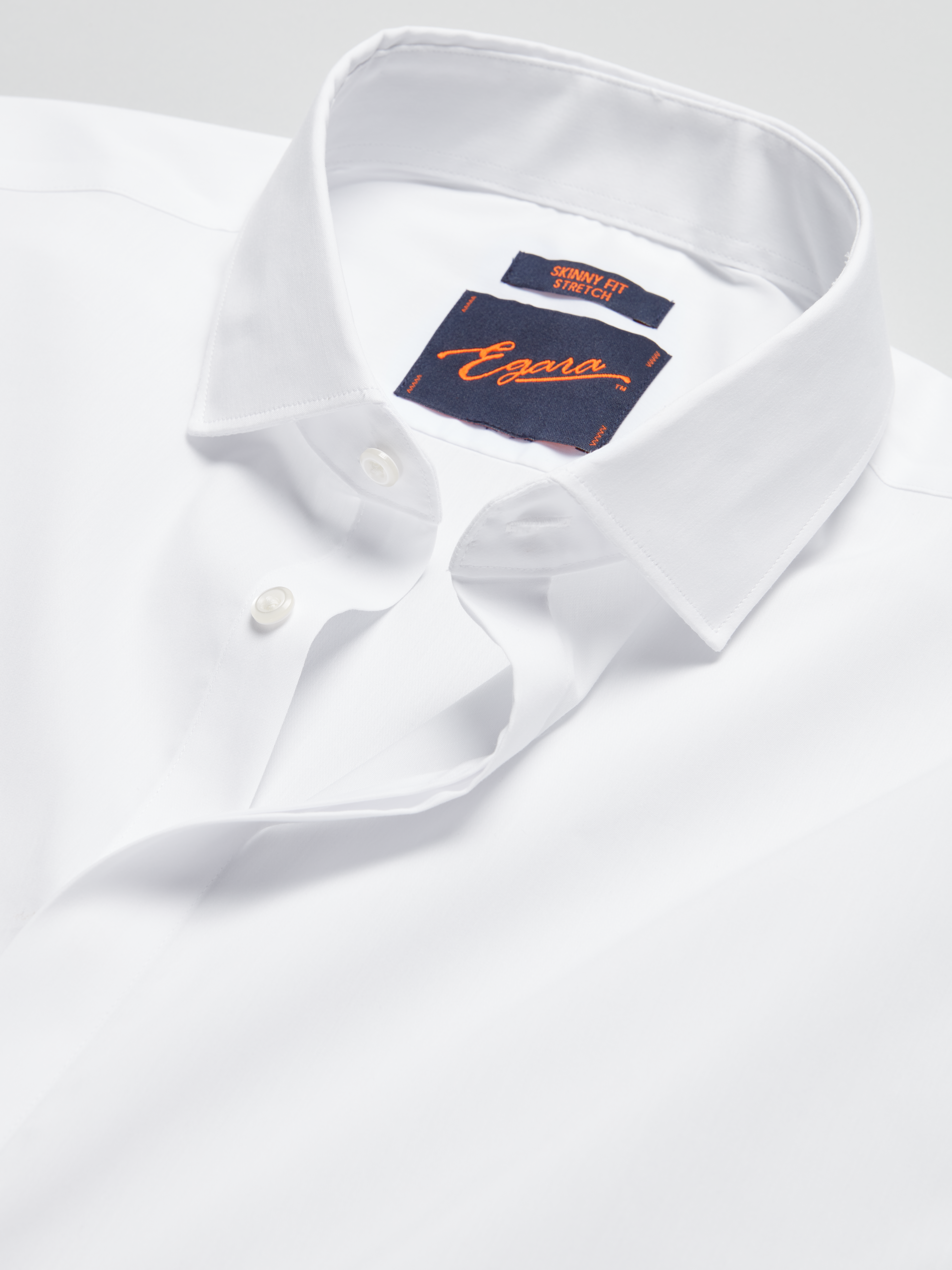 Skinny Fit Solid Covered Placket Dress Shirt