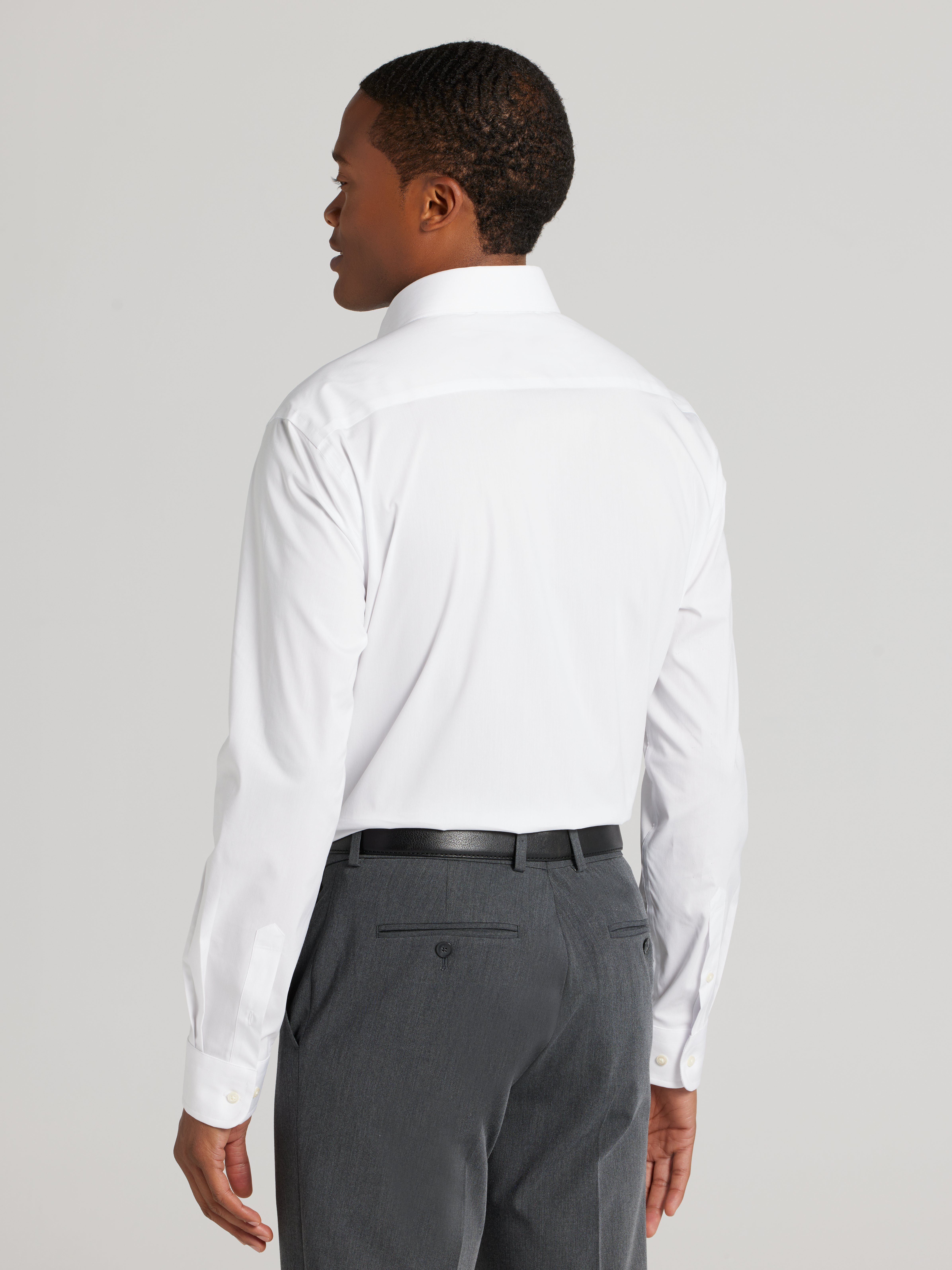 Skinny Fit Solid Covered Placket Dress Shirt