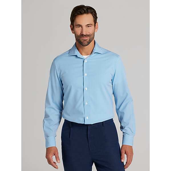 Wilke-Rodriguez Men's Modern Fit Bengal Stripe Dress Shirt Blue - Size: 17 1/2 32/33
