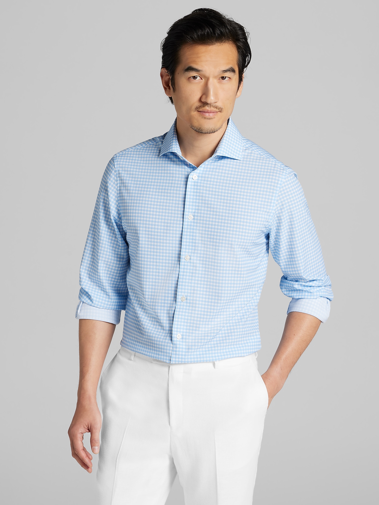 Wilke-Rodriguez Modern Fit Small Check Dress Shirt