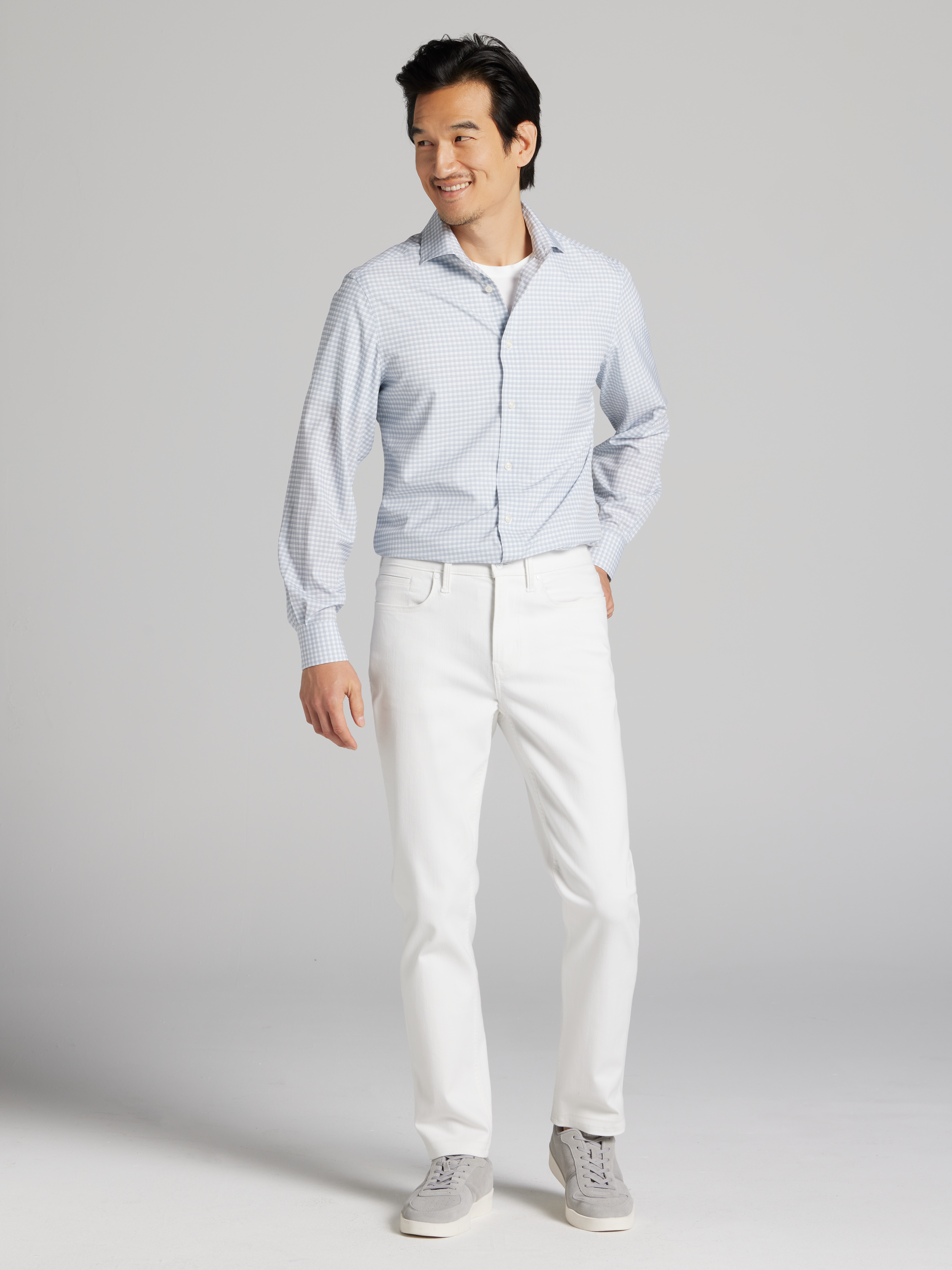 Modern Fit Small Check Dress Shirt