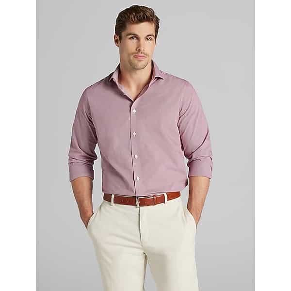 Wilke-Rodriguez Men's Slim Fit Dress Shirt Burgundy