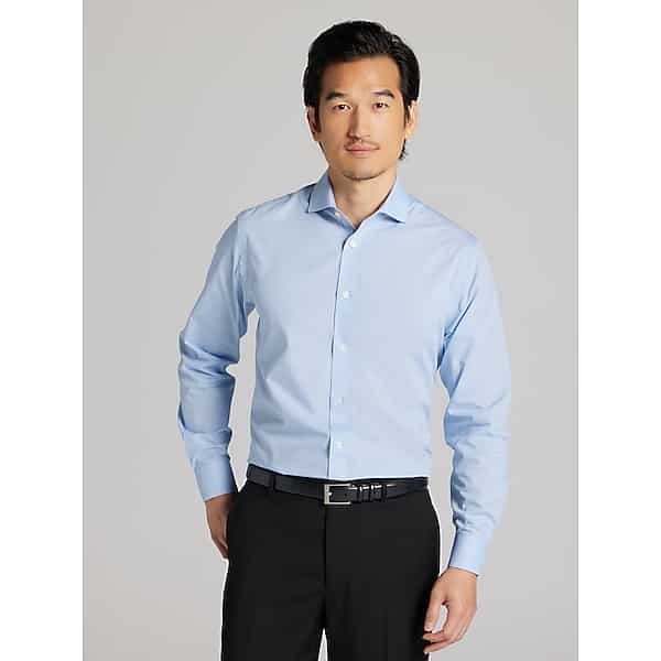 Wilke-Rodriguez Men's Slim Fit Dress Shirt Blue - Size: 17 32/33