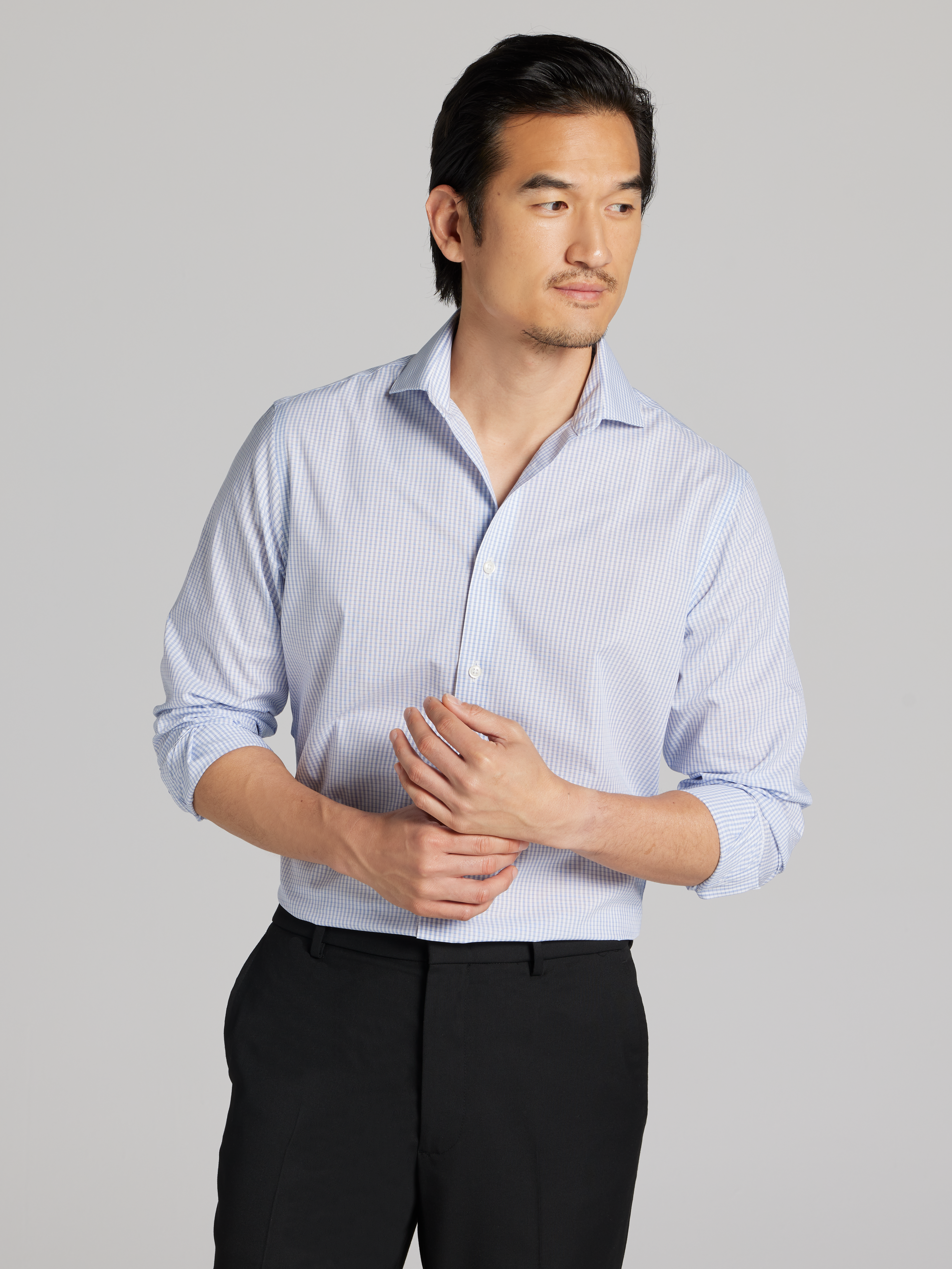 Slim Fit Check Dress Shirt