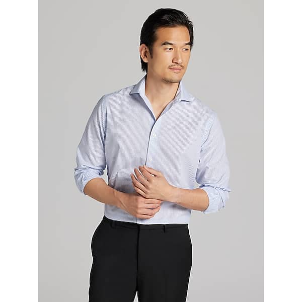 Wilke-Rodriguez Men's Slim Fit Check Dress Shirt Blue - Size: 15 34/35