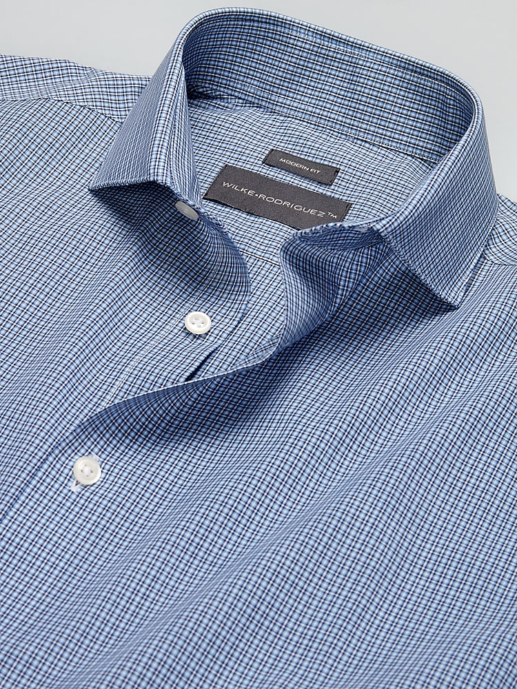トップス T/R MINI CHECK REGULAR COLLAR SHIRT T/R MINI CHECK REGULAR COLLAR SHIRT