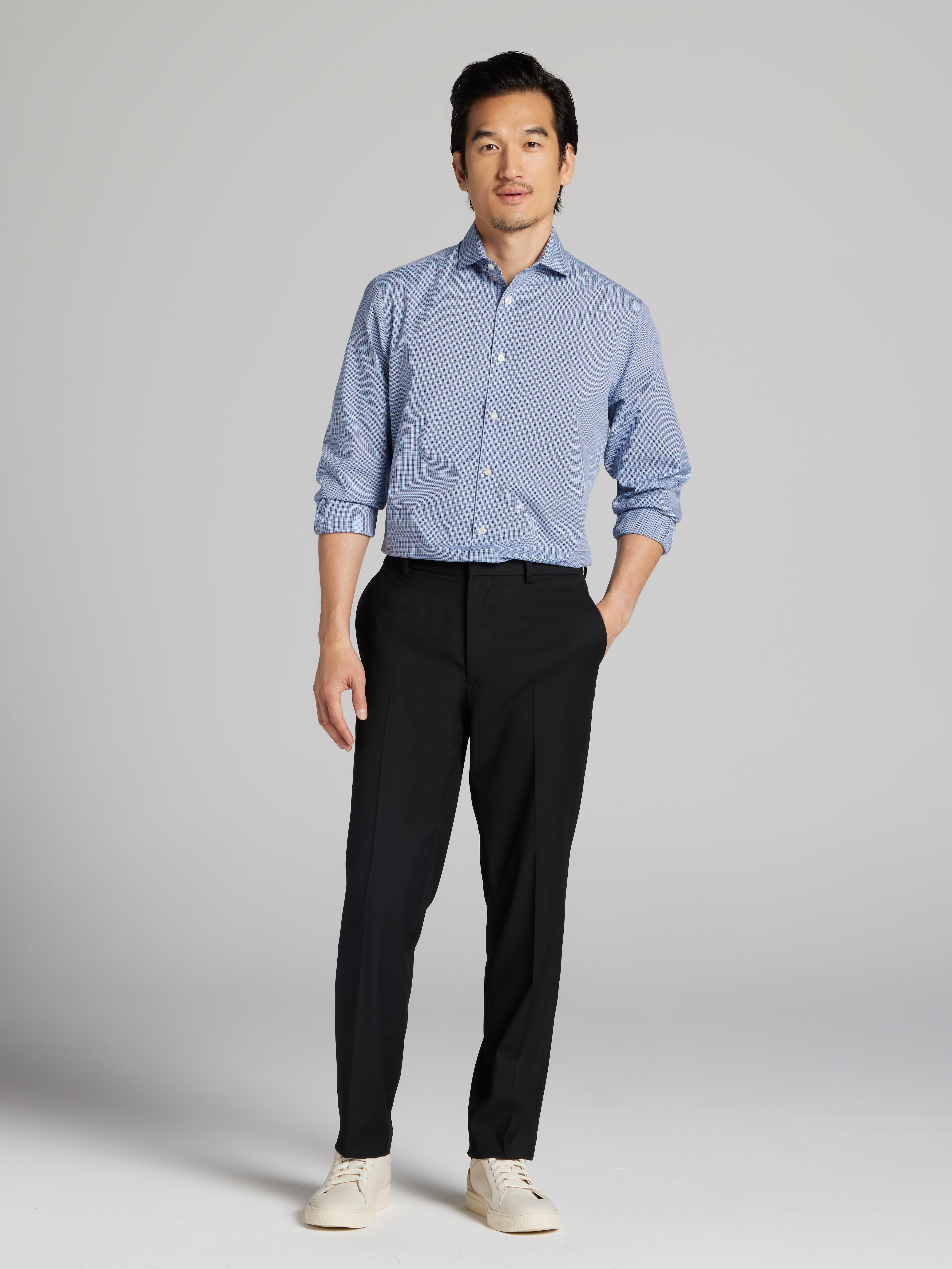 Modern Fit Mini Check Dress Shirt