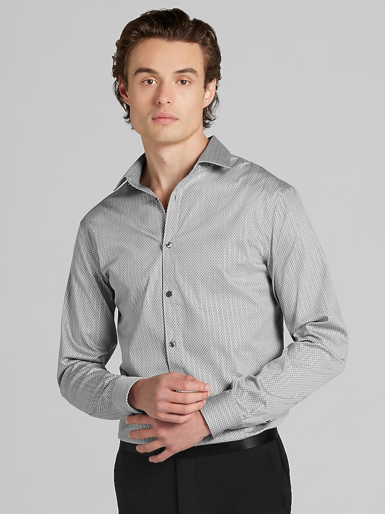slim fit dress slacks Slim Fit Smart Dress Shirt – Perry Ellis main image 1