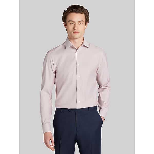 Awearness Kenneth Cole Big & Tall Men's Slim Fit Stripe Dress Shirt Burgundy - Size: 18 1/2 36/37