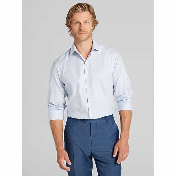 Awearness Kenneth Cole Men's Slim Fit Dress Shirt Light Blue - Size: 14 1/2 32/33