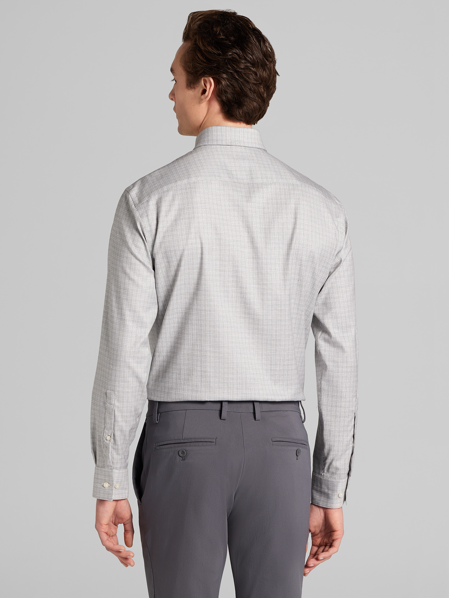 Slim Fit Grid Dress Shirt