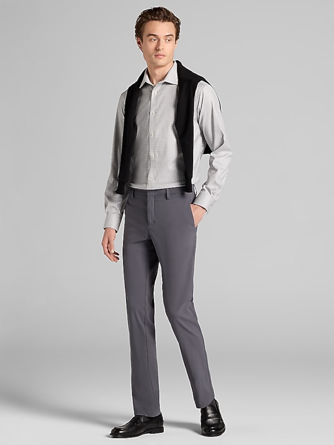 Awearness Kenneth Cole Slim Fit Grid Dress Shirt