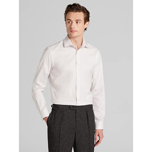 Awearness Kenneth Cole Big & Tall Men's Slim Fit Check Dress Shirt Burgundy - Size: 17 1/2 38/39