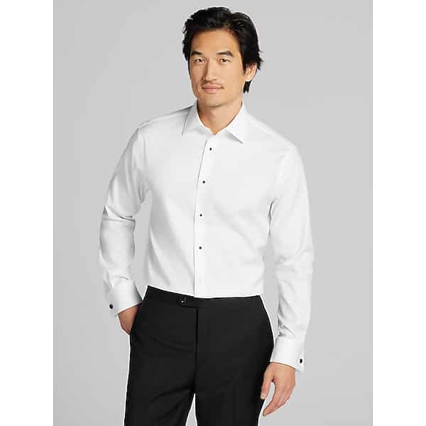 Pronto Uomo Men's Slim Fit Twill Formal Dress Shirt White - Size: 15 1/2 32/33 - Only Available at Men's Wearhouse TMW5B8E55301