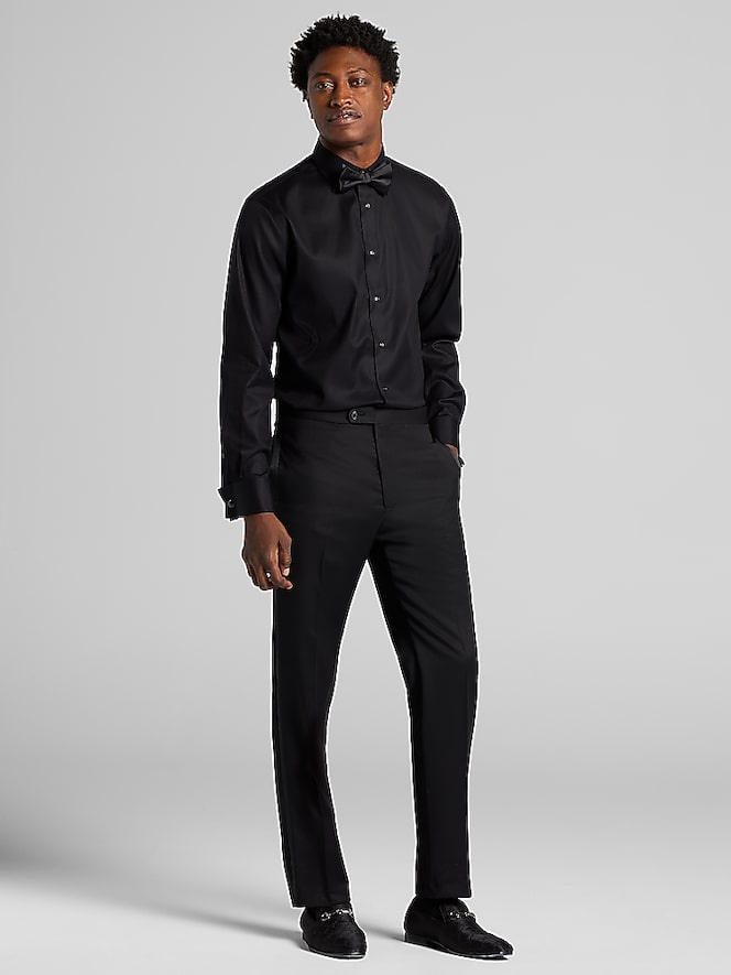 Pronto Uomo Modern Fit Twill French Cuff Formal Dress Shirt