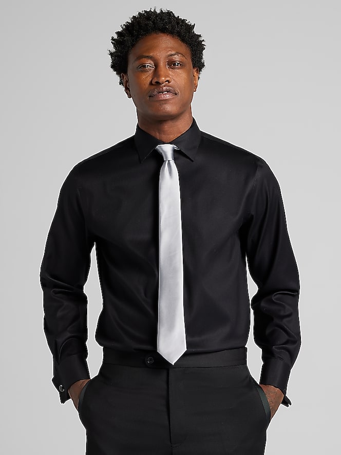 Pronto Uomo Modern Fit Twill French Cuff Formal Dress Shirt
