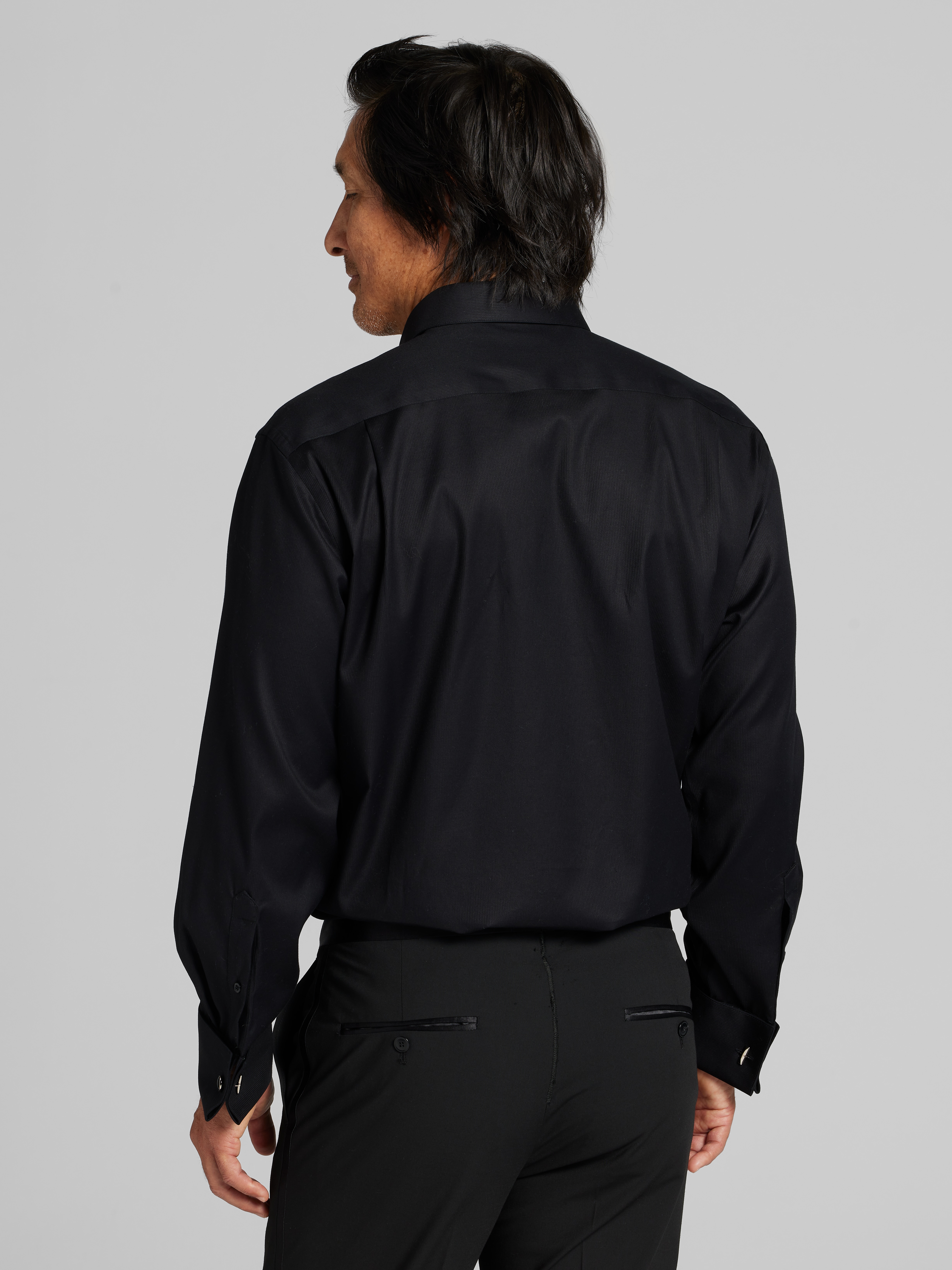 Classic Fit French Cuff Twill Formal Dress Shirt