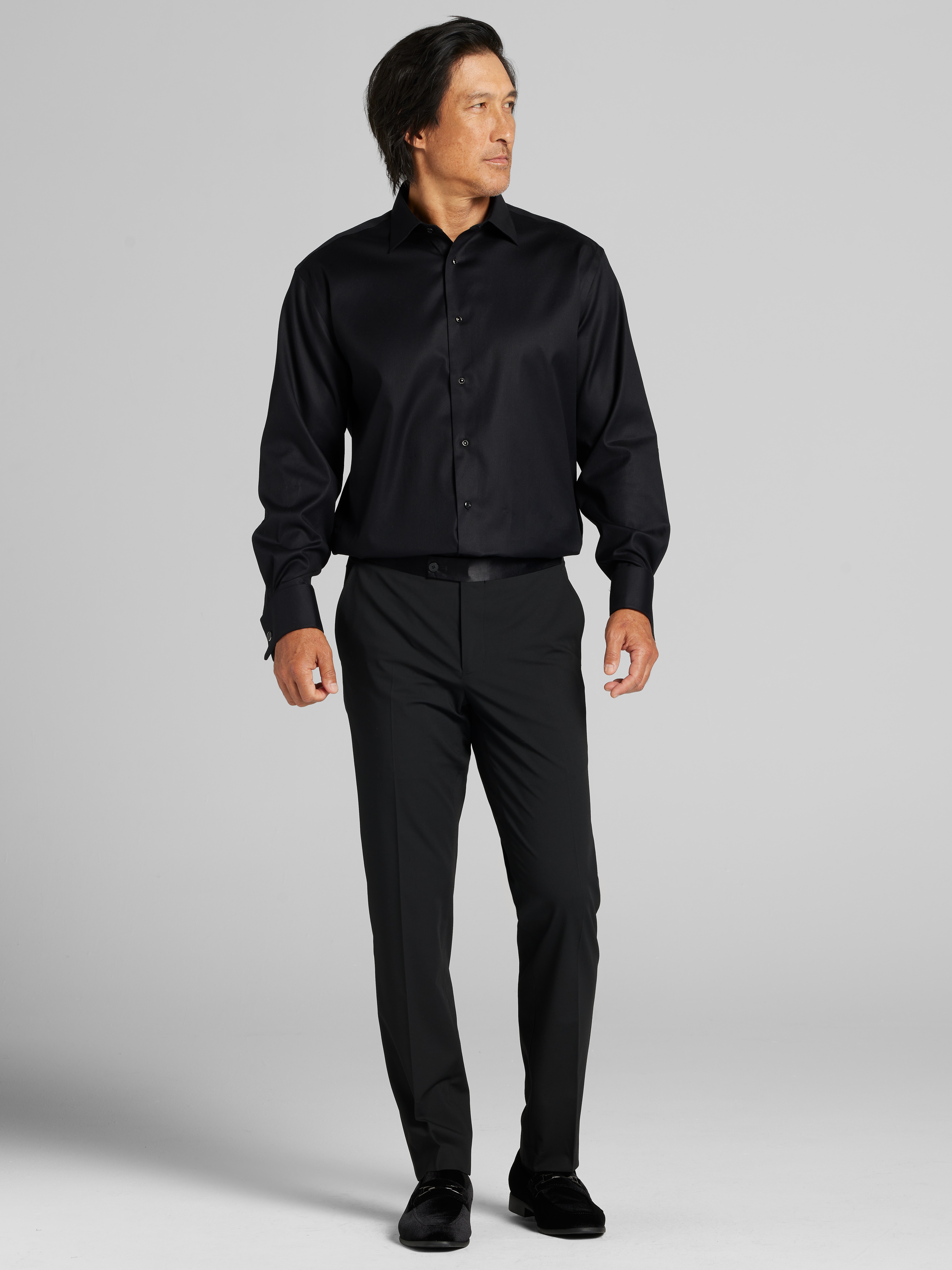 Classic Fit French Cuff Twill Formal Dress Shirt