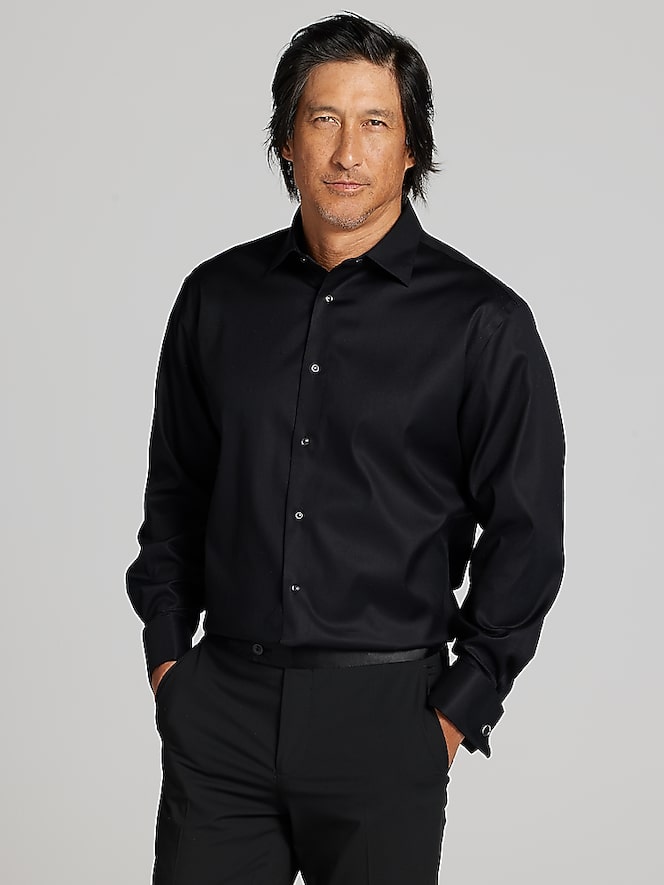 Pronto Uomo Classic Fit French Cuff Twill Formal Dress Shirt