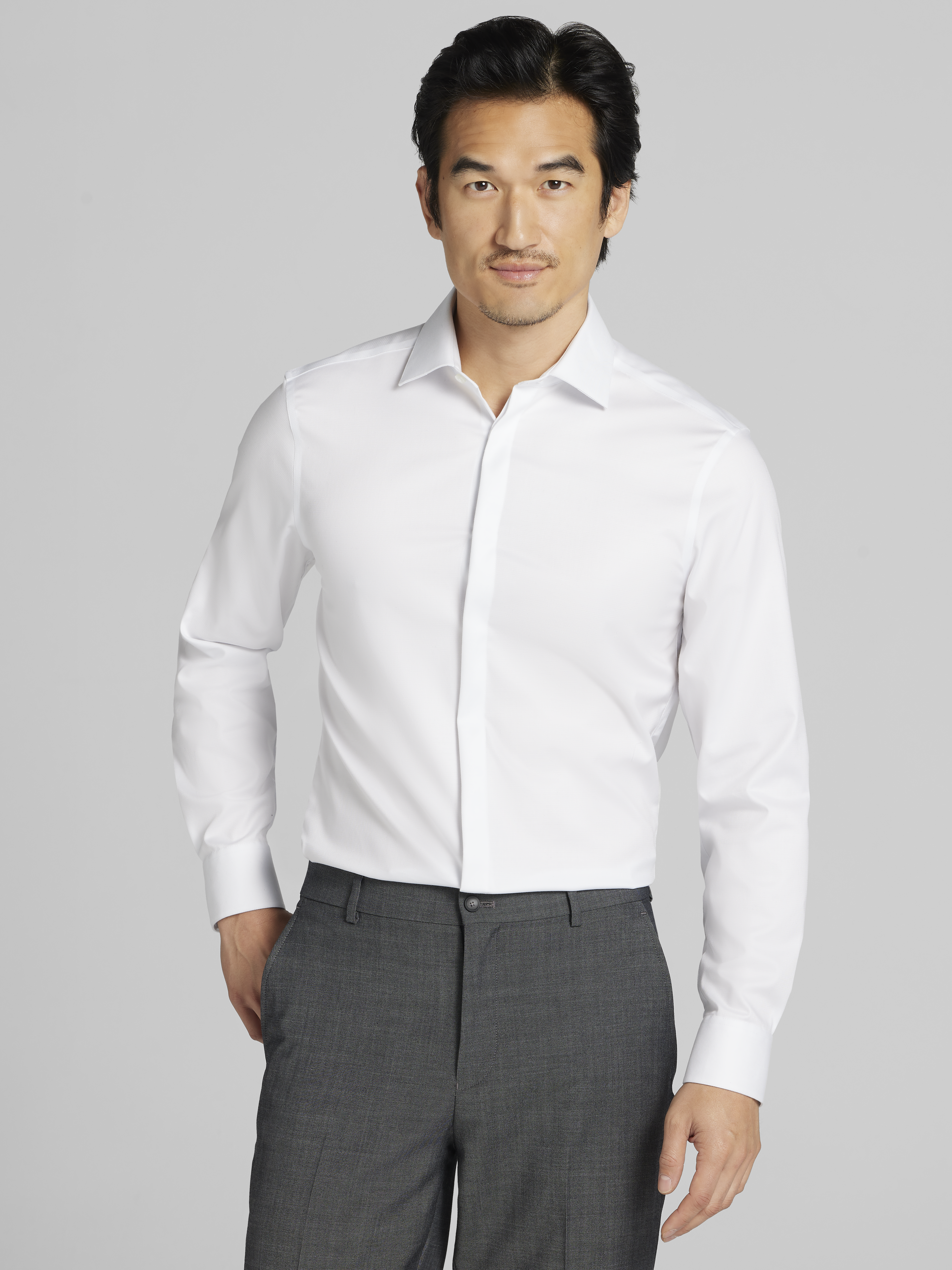 green emerald velvet dress Oskar Button-Up Dress Shirt for Tall Men in Bright White XL / Semi Tall / Bright White