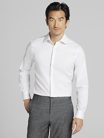 Slim Fit Solid Supima Cotton Dress Shirt