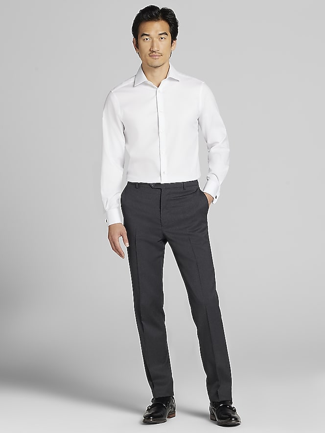 Calvin Klein Slim Fit Solid French Cuff Dress Shirt