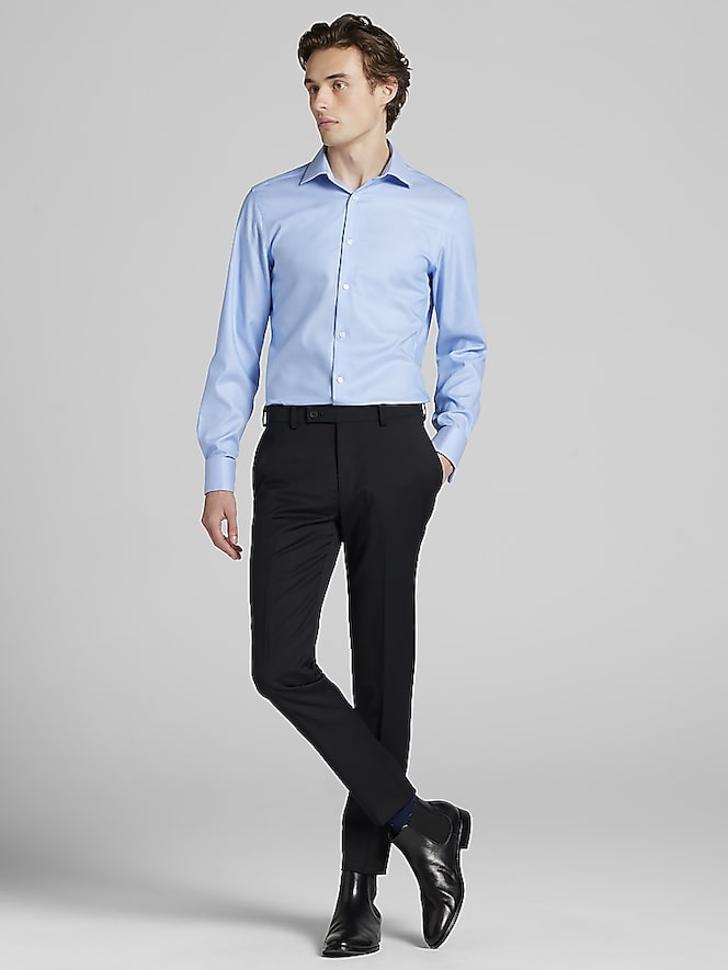 Calvin Klein Slim Fit Solid French Cuff Dress Shirt