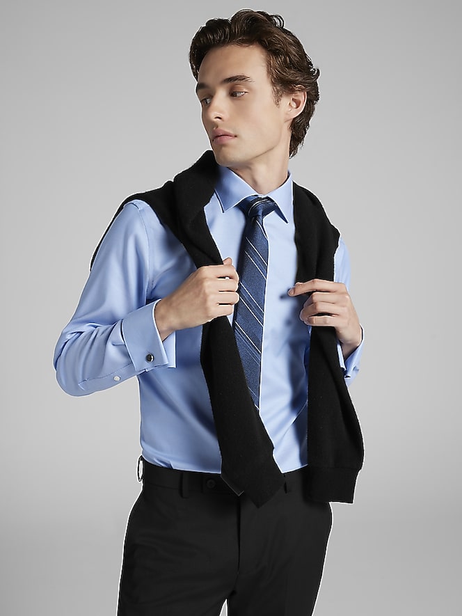 Calvin Klein Slim Fit Solid French Cuff Dress Shirt