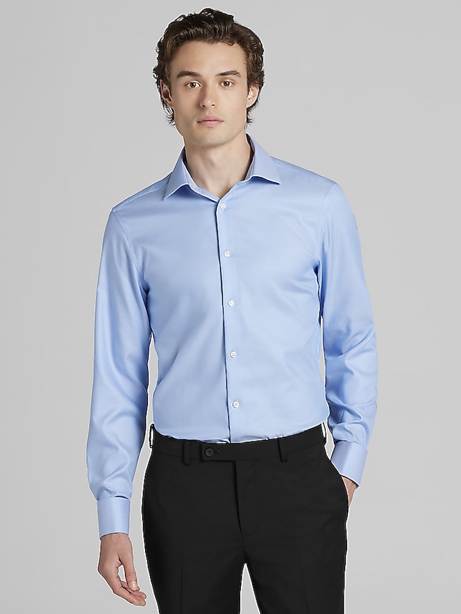 Calvin Klein Slim Fit Solid French Cuff Dress Shirt