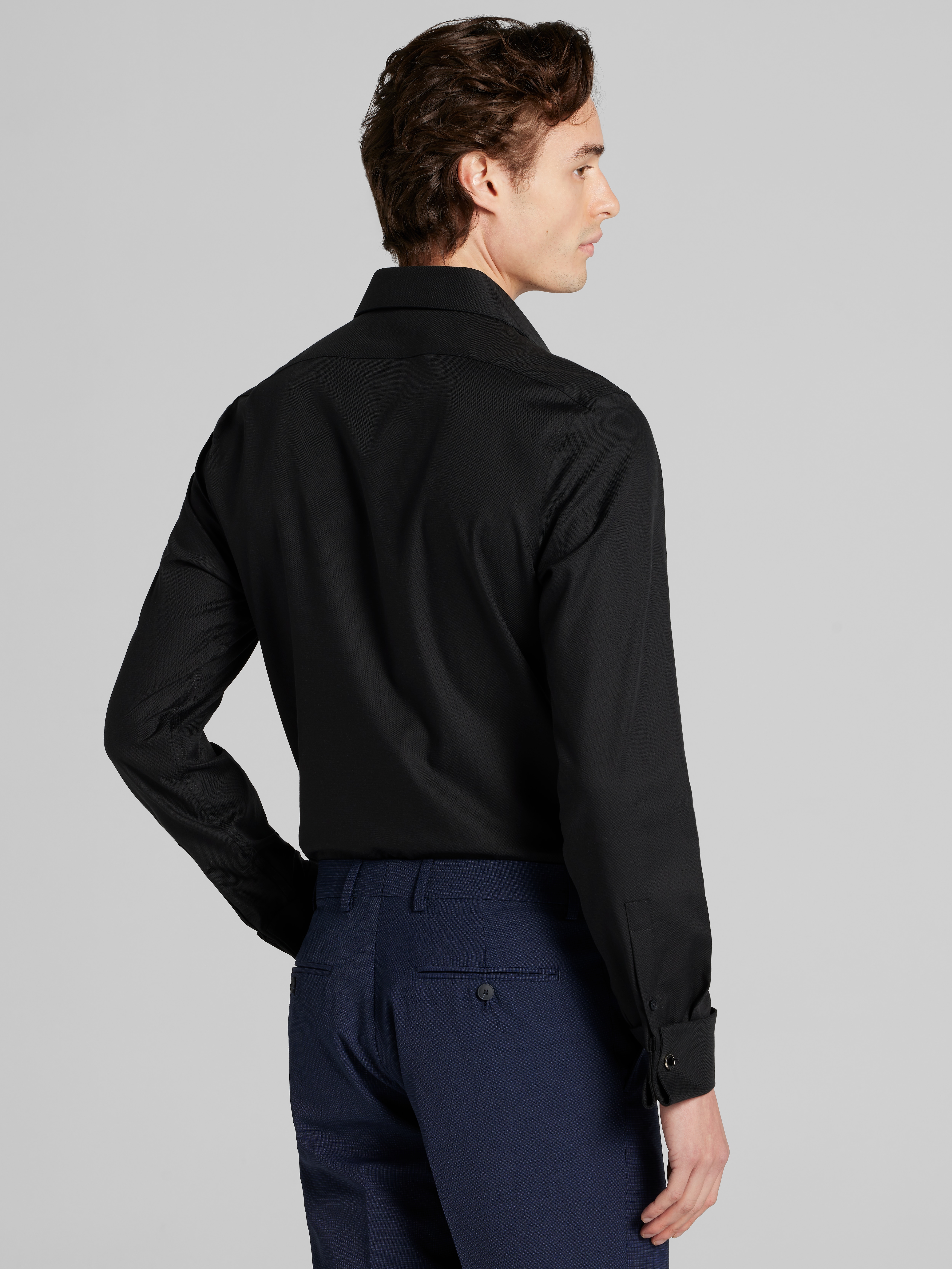 Slim Fit Solid French Cuff Dress Shirt