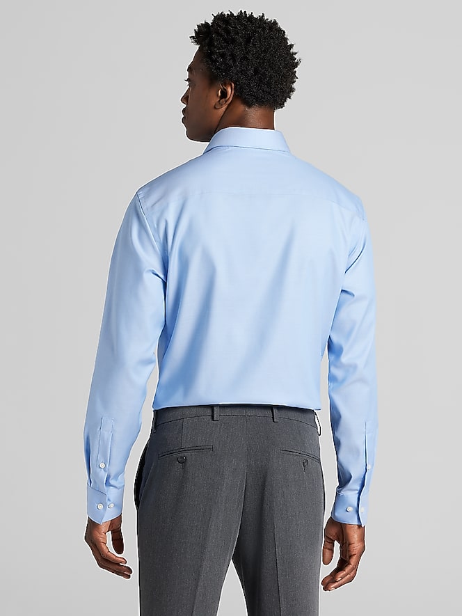 Calvin Klein Classic Fit Supima Cotton Dress Shirt, Lt Blue Solid - Image 3 of 6
