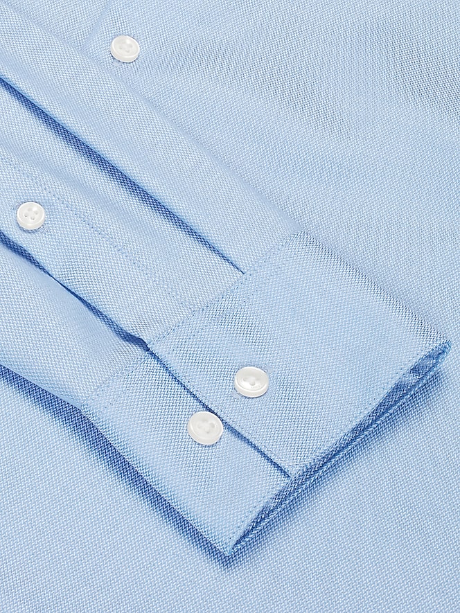 Calvin Klein Classic Fit Supima Cotton Dress Shirt, Lt Blue Solid - Image 5 of 6