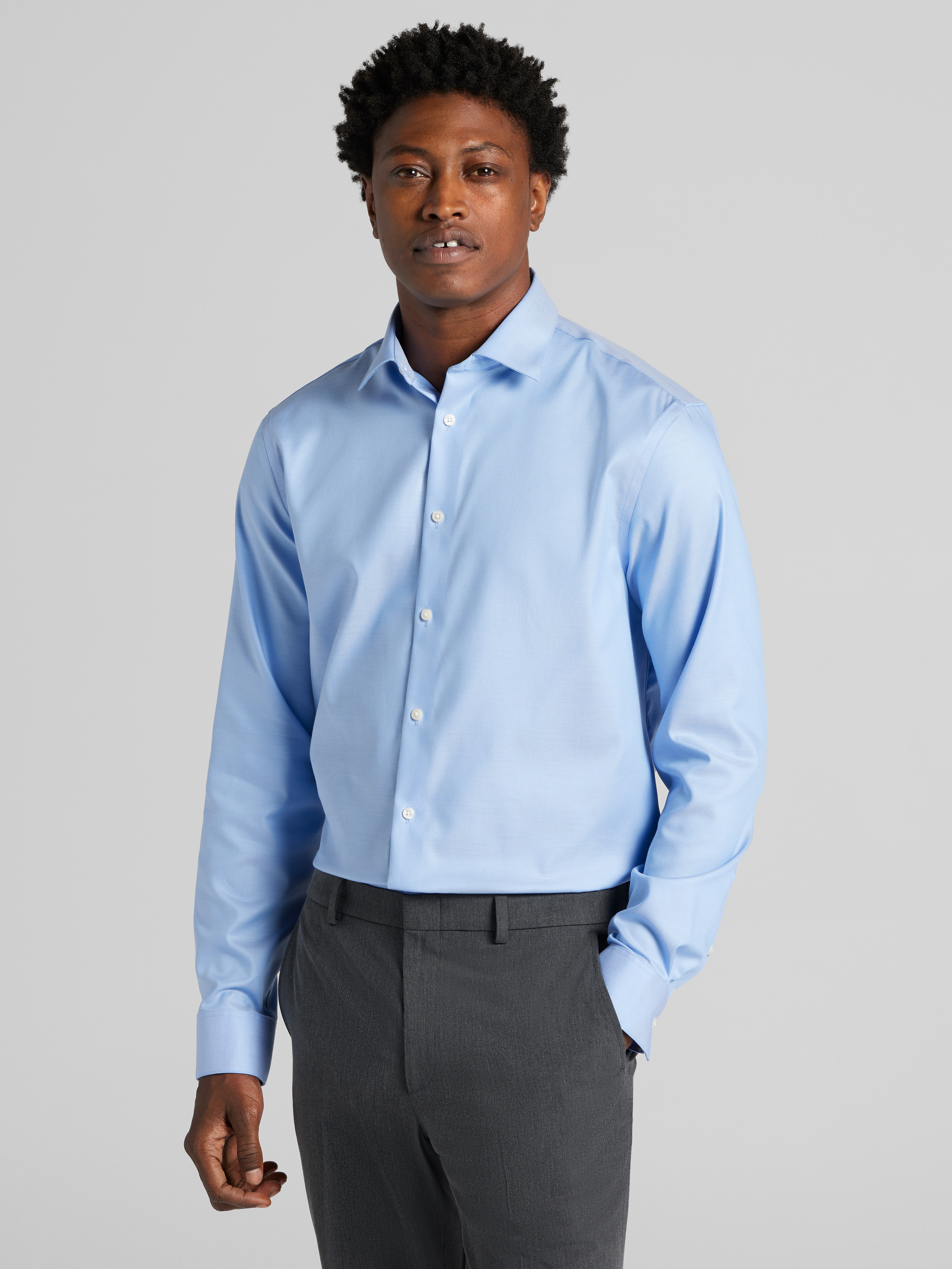 slim fit dress slacks Calvin Klein Slim Fit Non Iron Twill Solid Shirt