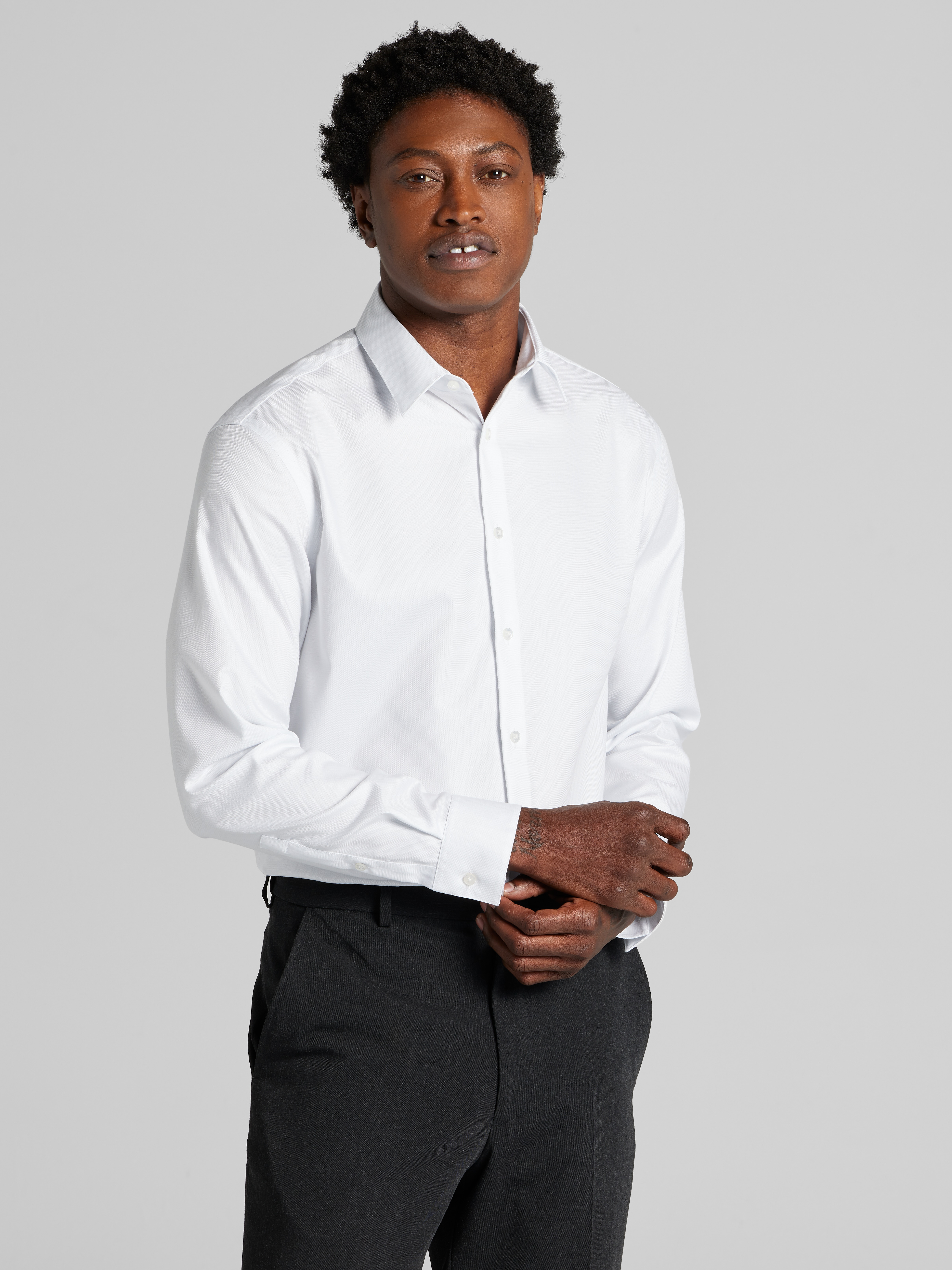 calvin klein ivory dress shirt Calvin Klein Men's Slim Fit Dress Shirt - White