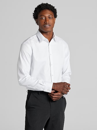 men's white designer dress shirts White Burgundy Panda's Mens Slim Fit Designer Dress Shirt
