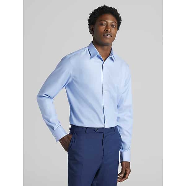 Calvin Klein Men's Classic Fit Dress Shirt Lt Blue Solid - Size: 17 32/33