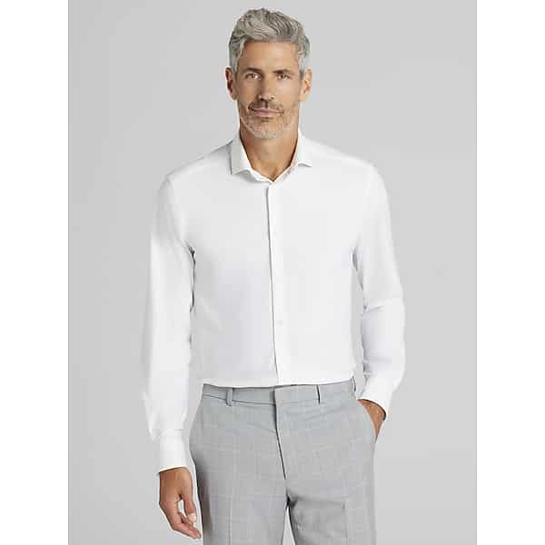 Awearness Kenneth Cole Big & Tall Men's CHILLFLEX Slim Fit 4-Way Stretch Dress Shirt White - Size: 16 1/2 38/39