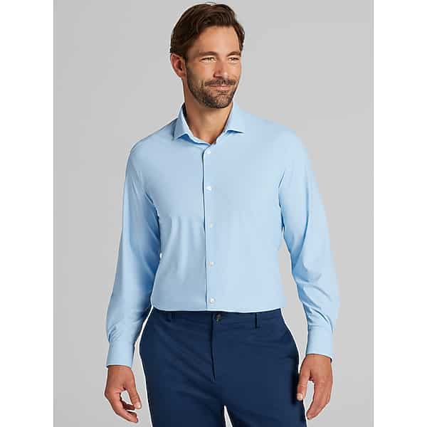 Awearness Kenneth Cole Big & Tall Men's CHILLFLEX Slim Fit 4-Way Stretch Dress Shirt Blue - Size: 20 36/37