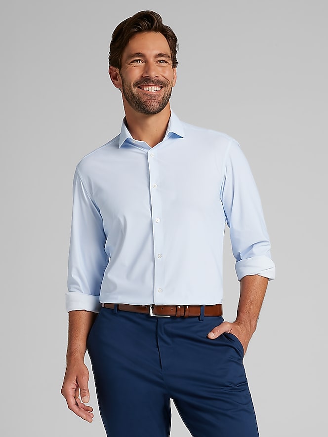Awearness Kenneth Cole CHILLFLEX Slim Fit Stripe 4-Way Stretch Dress Shirt