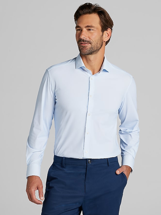 Awearness Kenneth Cole CHILLFLEX Slim Fit Stripe 4-Way Stretch Dress Shirt