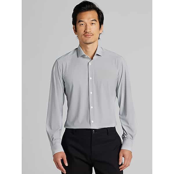Awearness Kenneth Cole Men's CHILLFLEX Slim Fit 4-Way Stretch Dress Shirt Black - Size: 17 1/2 32/33
