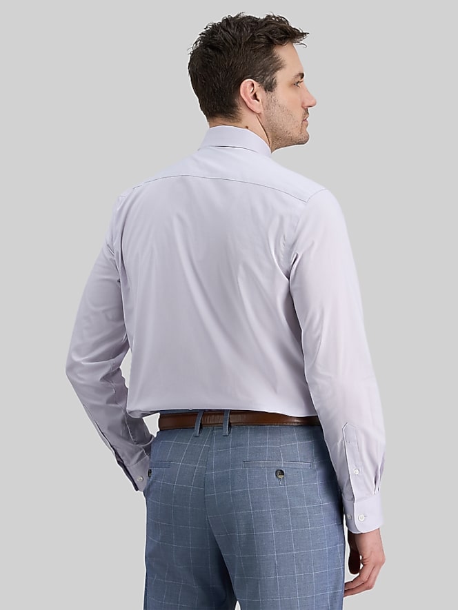 Haggar Haggar Classic Fit Mini Gingham Dress Shirt, Lavender Check - Image 3 of 5