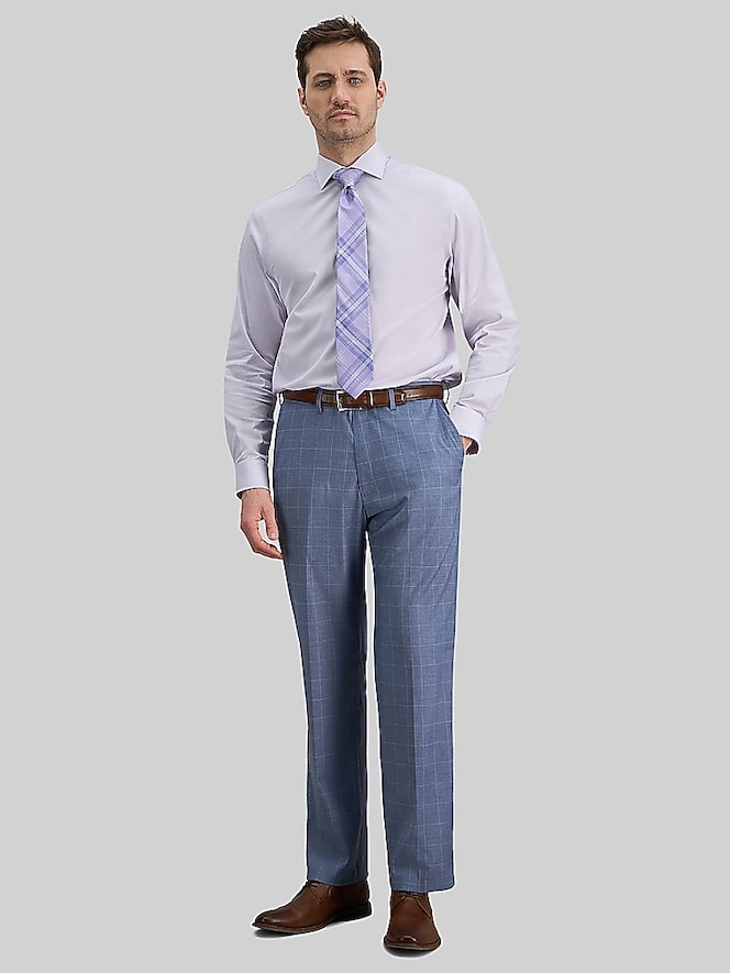 Haggar Haggar Classic Fit Mini Gingham Dress Shirt, Lavender Check - Image 4 of 5