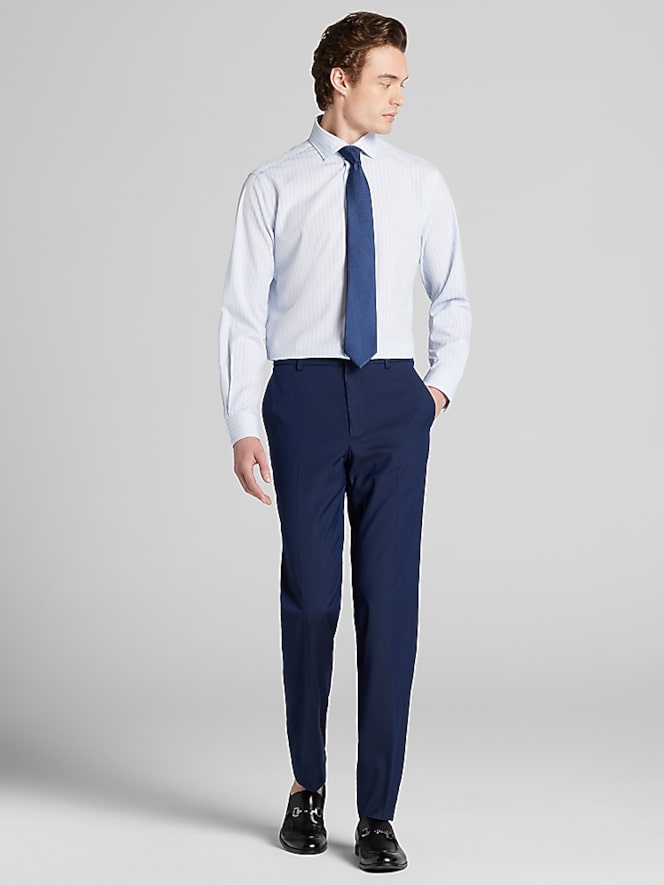 Wilke-Rodriguez Modern Fit Four-Way Stretch Open Stripe Dress Shirt