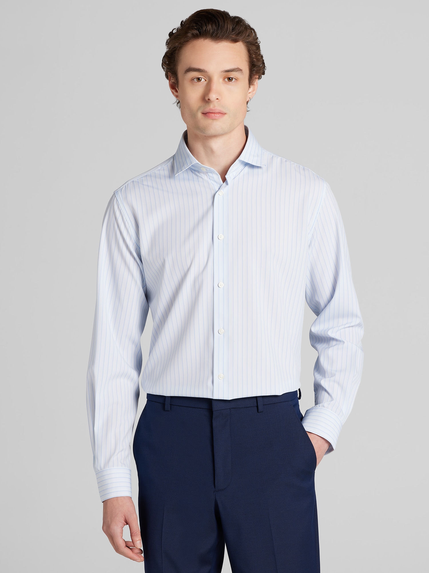 Blue And White Striped Shirts For Men | Men's Wearhouse